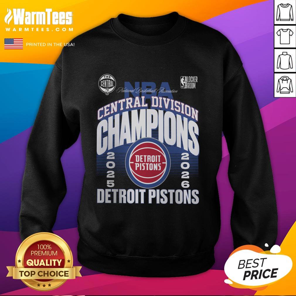 Official Detroit Pistons 2026 Central Division Champions Locker Room T-Shirt - Image 5