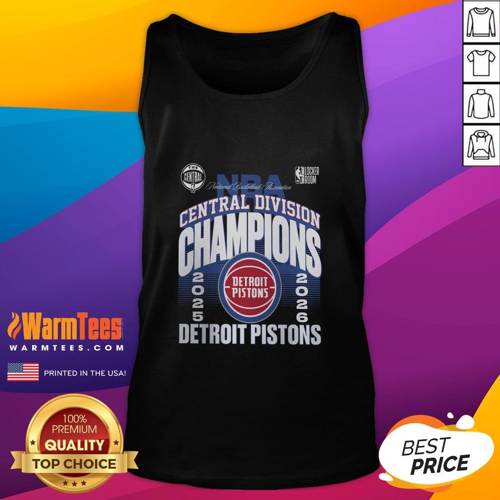 Official Detroit Pistons 2026 Central Division Champions Locker Room T-Shirt - Image 4