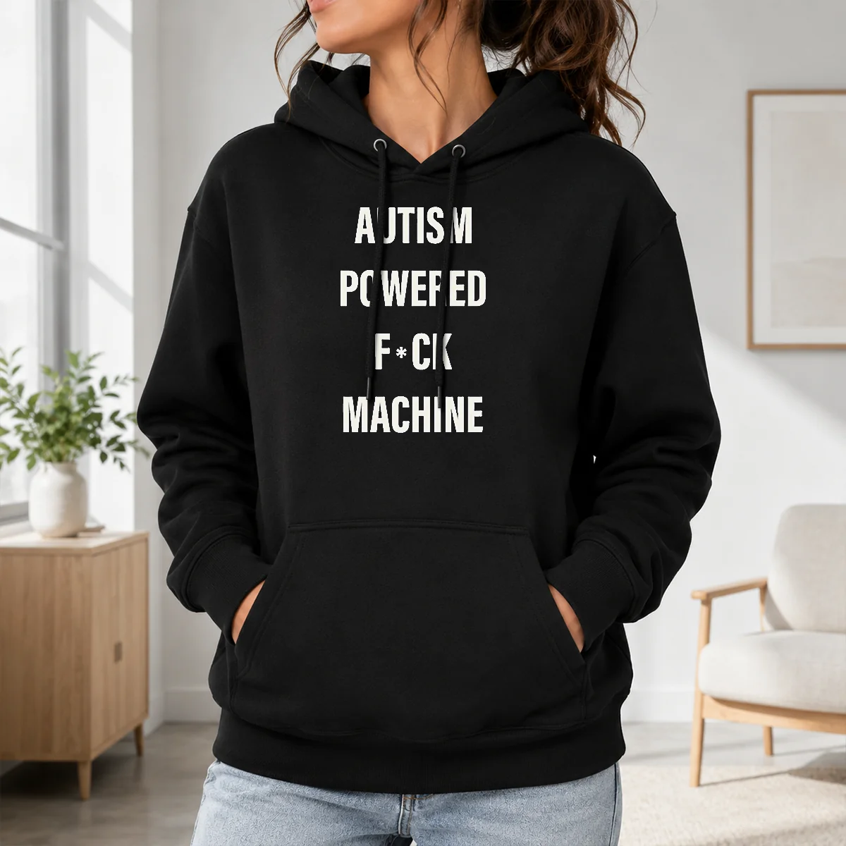 Happy Premium Autism Powered Fck Machine Humor Shirt - Image 7