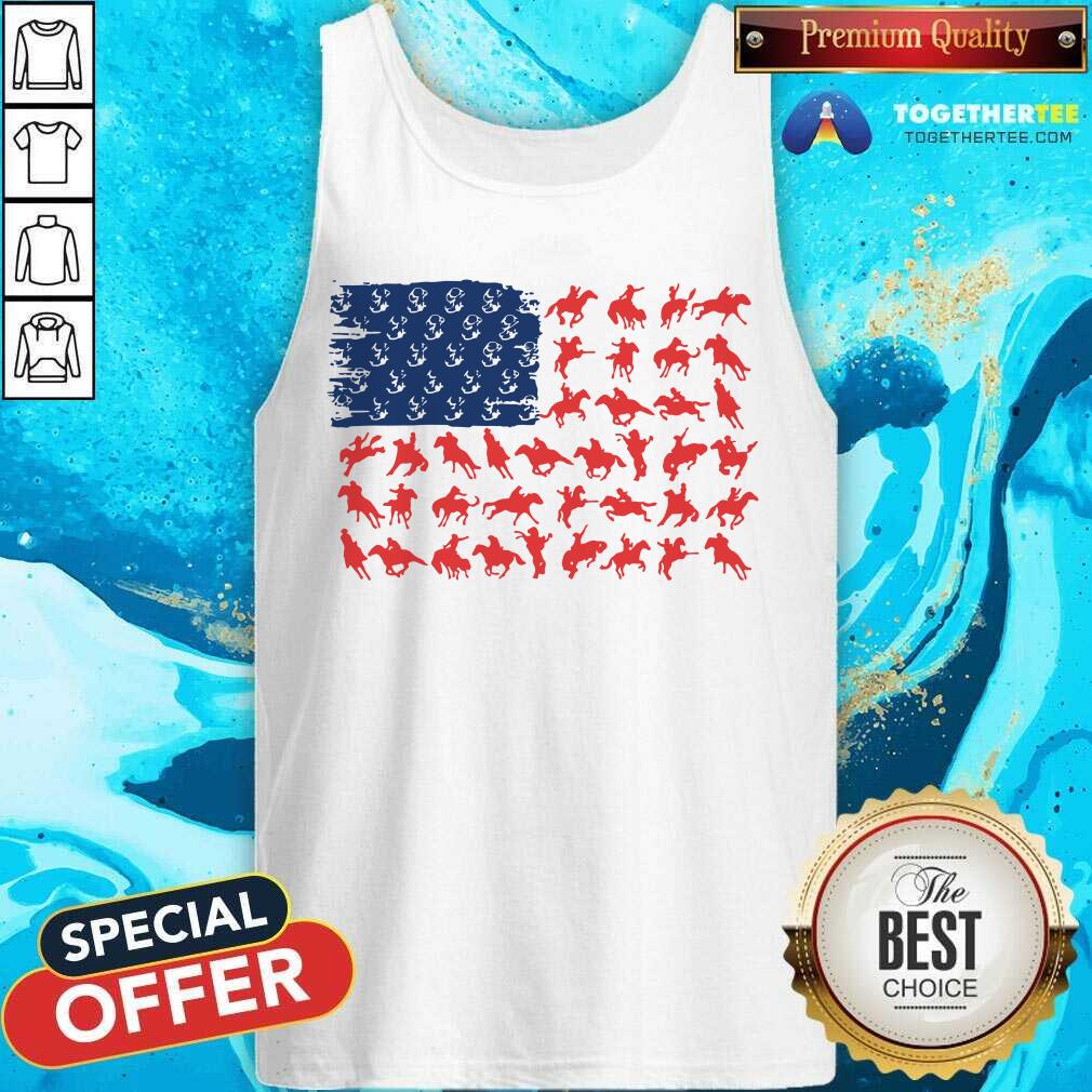 Cowboy And Horse American Flag Shirt - Image 4