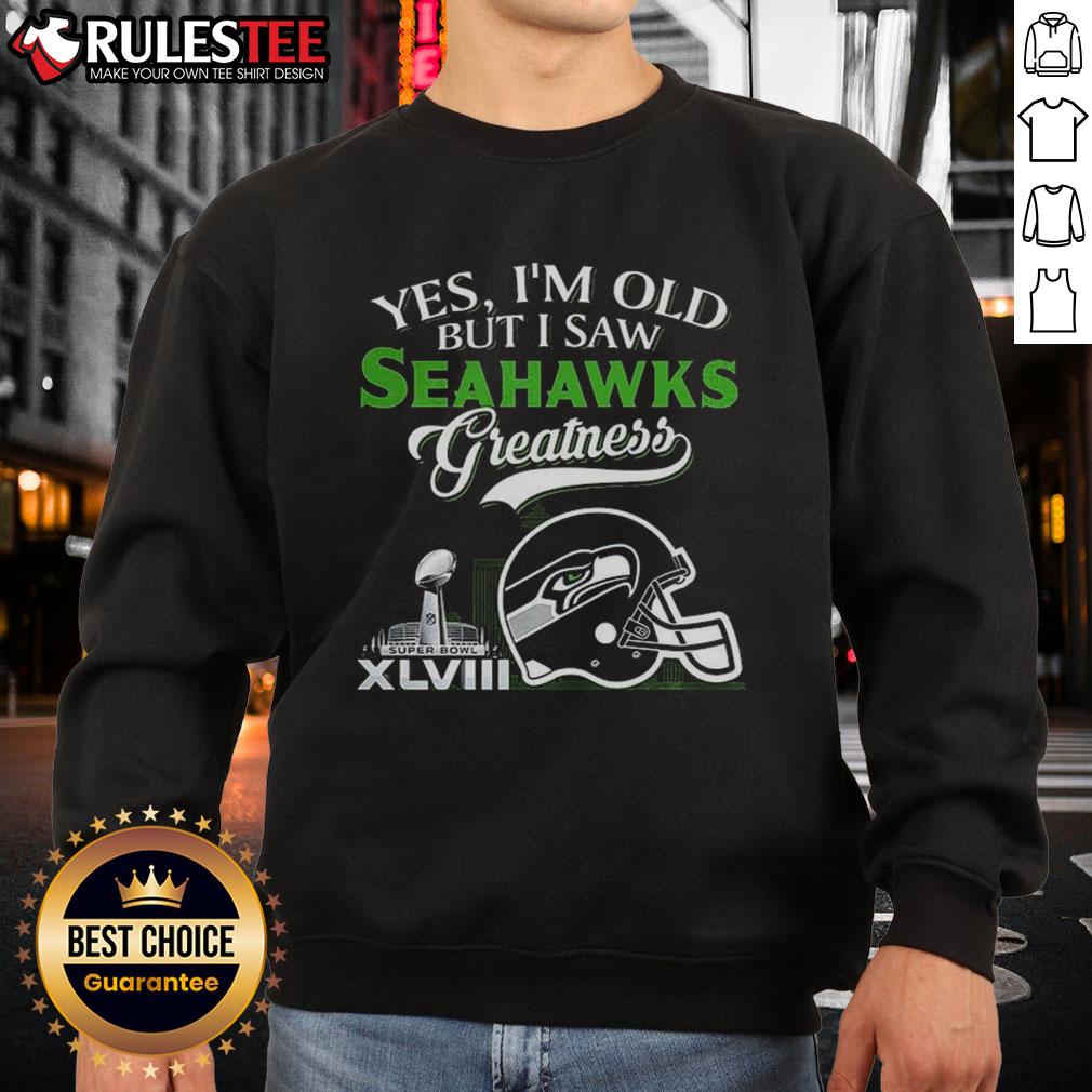 Awesome Yes I'm Old But I Seattle Seahawks Greatness Super Bowl Helmet Skyline T-Shirt - Image 5
