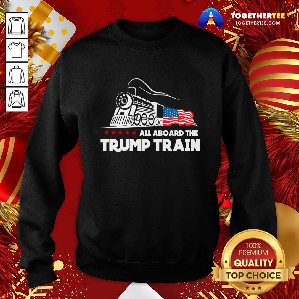 Great 2020 All Aboard The Trump Train Keep America Great Signature Shirt - Image 4