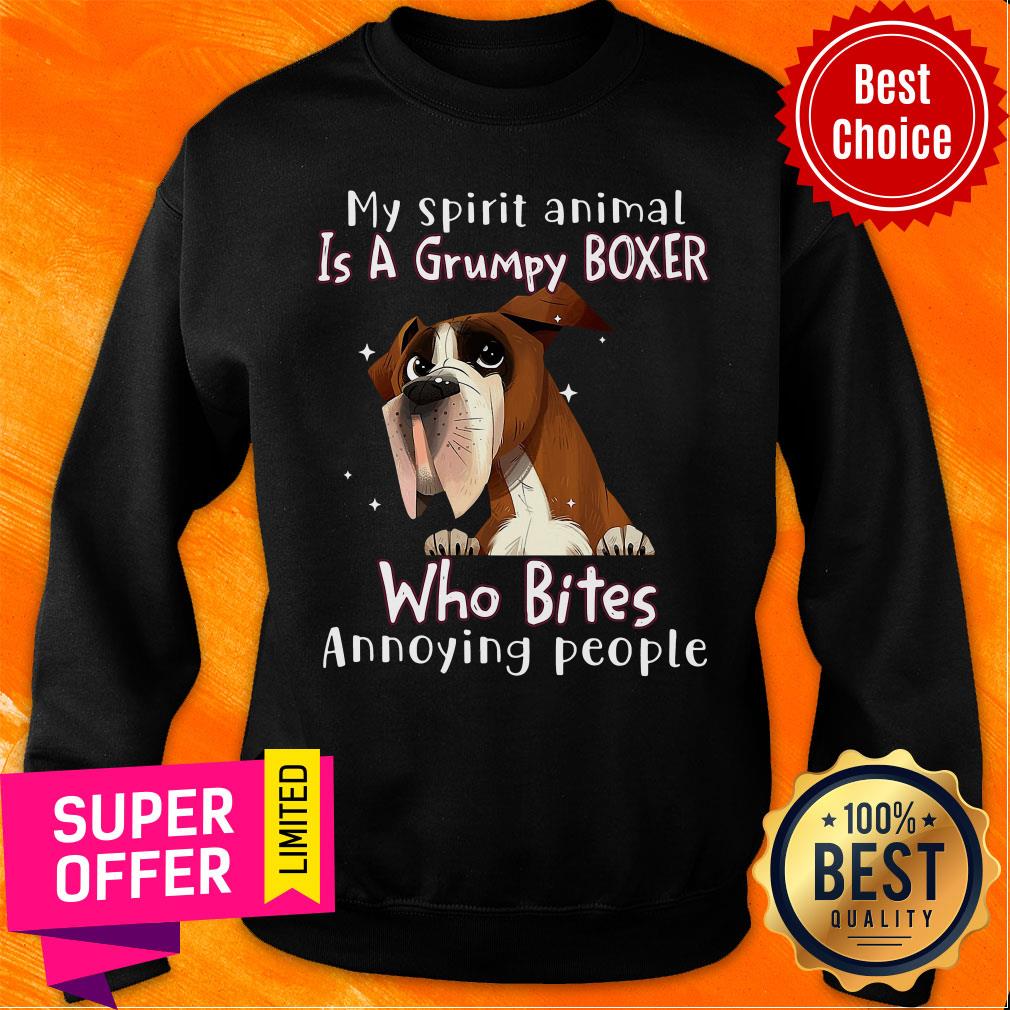 My Spirit Animal Is A Grumpy Boxer Who Bites Annoying People Shirt - Image 4