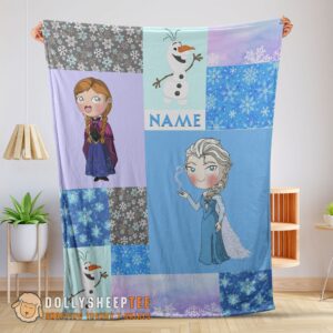Perfect Disney Cartoon Frozen Elsa Princess Anna Olaf Blanket Fleece Customized Blanket