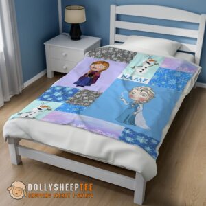 Alternative view of Perfect Disney Cartoon Frozen Elsa Princess Anna Olaf Blanket Fleece Customized Blanket