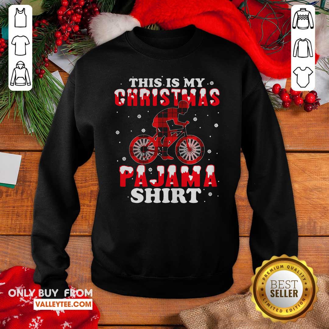 Nice Mountain Biking This Is My Christmas Pajama Shirt - Image 2
