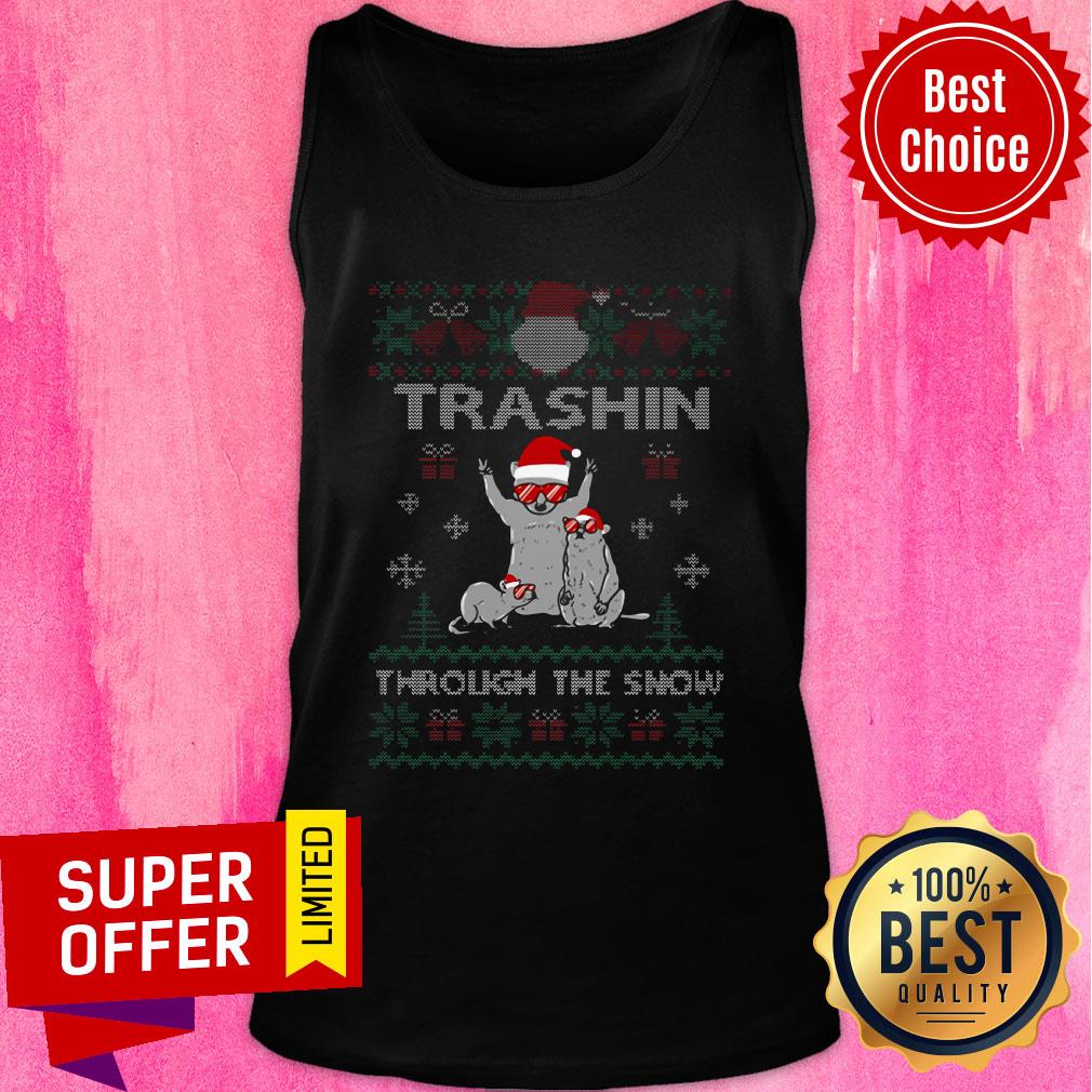 Funny Trashin Through The Snow Ugly Christmas Shirt - Image 4