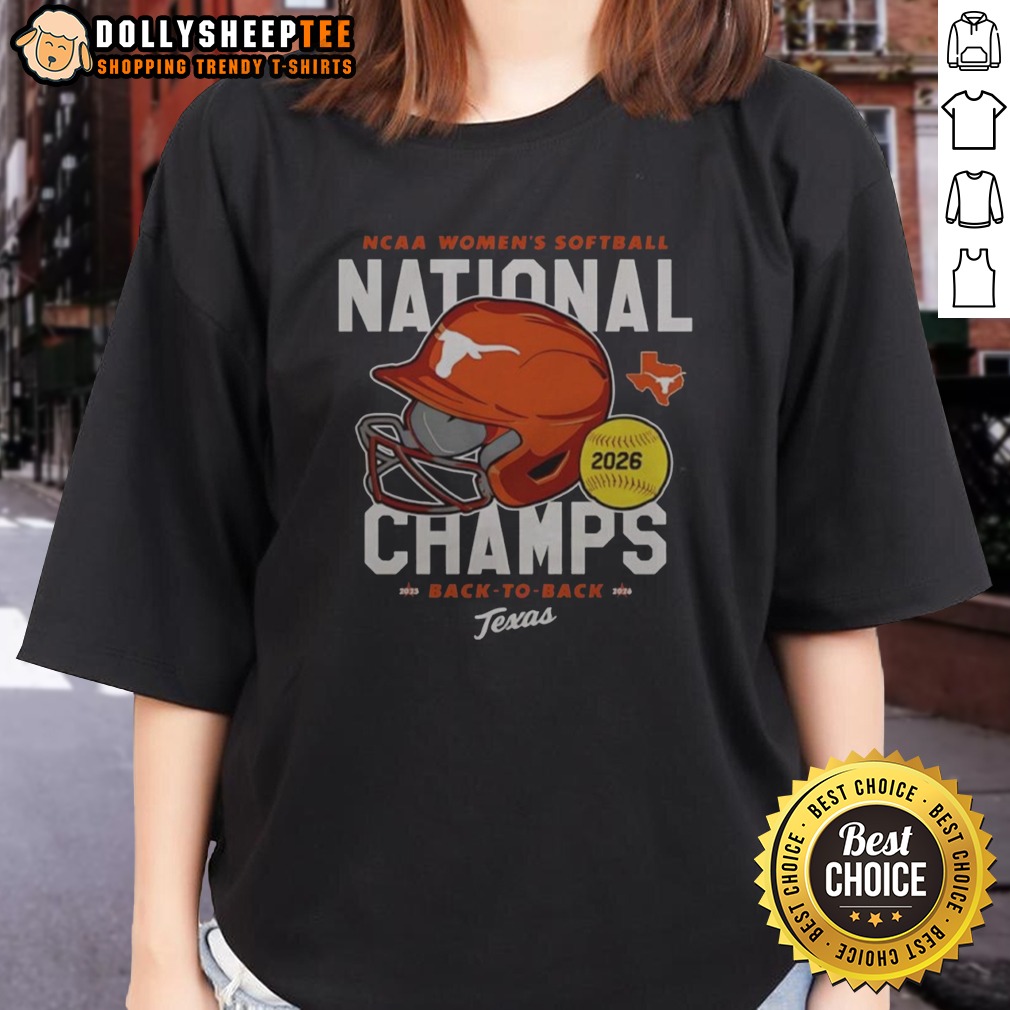 Pretty Texas Longhorns NCAA Women's Softball National Champs 2026 Shirt - Image 3