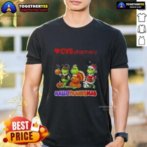 Awesome Cvsharmacy X Grinch Cosplay Happy HalloThanksMas T-Shirt