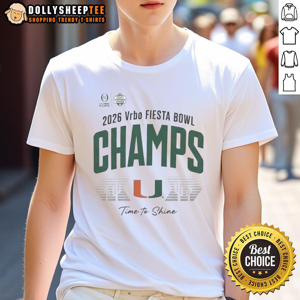 Awesome Miami Hurricanes 2026 Fiesta Bowl Champs Time To Shine T-Shirt