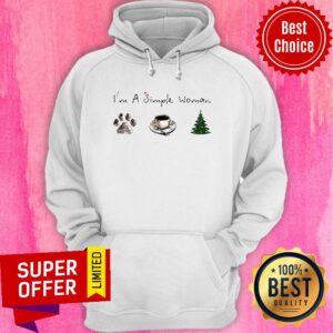 Alternative view of Nice I’m A Simple Woman Dog Paw Coffee And Tree Christmas Shirt