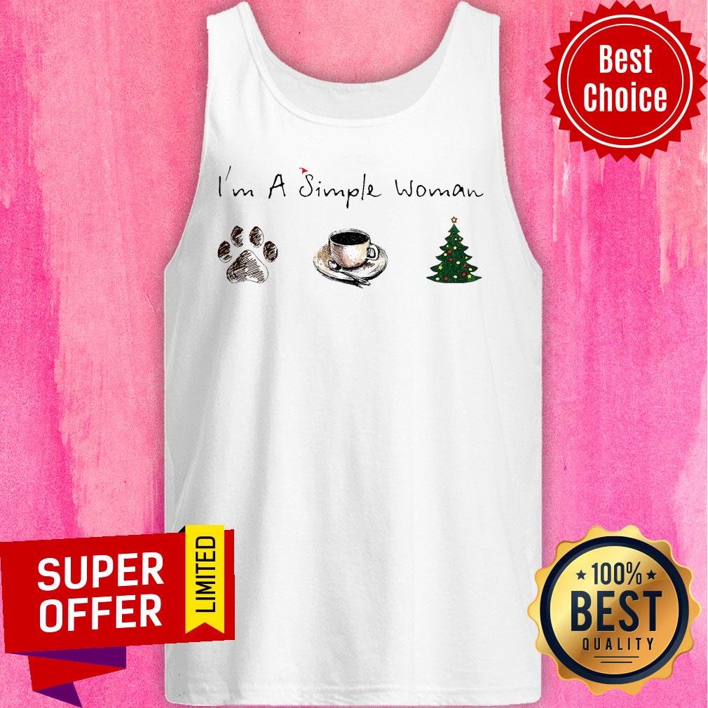 Nice I’m A Simple Woman Dog Paw Coffee And Tree Christmas Shirt - Image 4