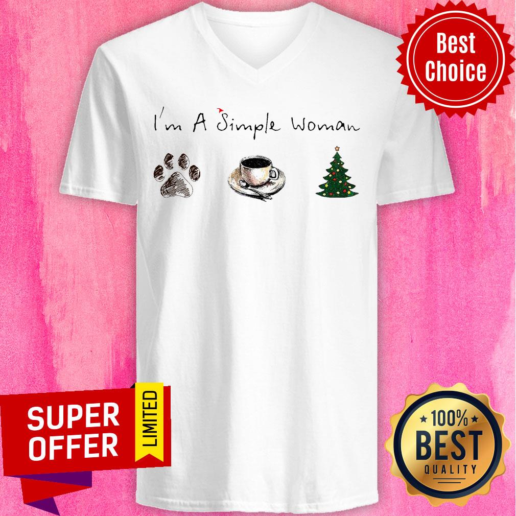 Nice I’m A Simple Woman Dog Paw Coffee And Tree Christmas Shirt - Image 5