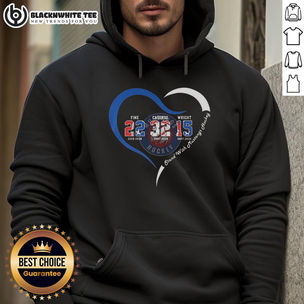 Nice Ogden Mustangs Hockey Fine 22 Casorso 32 Wright 15 2026 Heart T-Shirt - Image 5