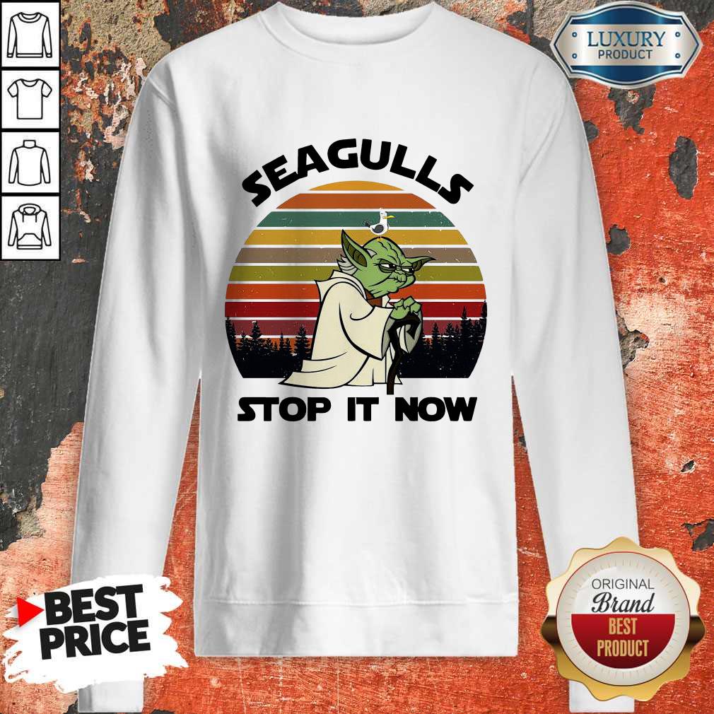 Official Master Yoda Seagulls Stop It Now Vintage Shirt - Image 4