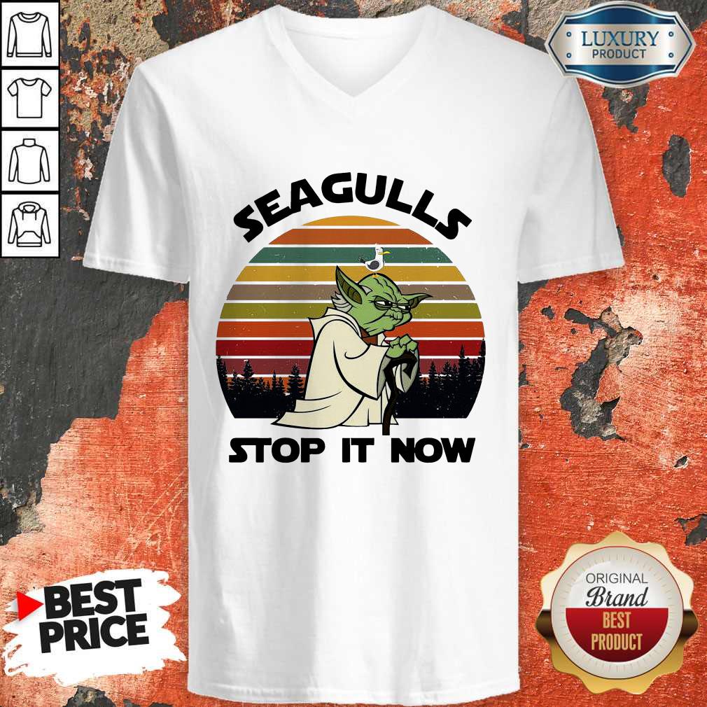 Official Master Yoda Seagulls Stop It Now Vintage Shirt - Image 3