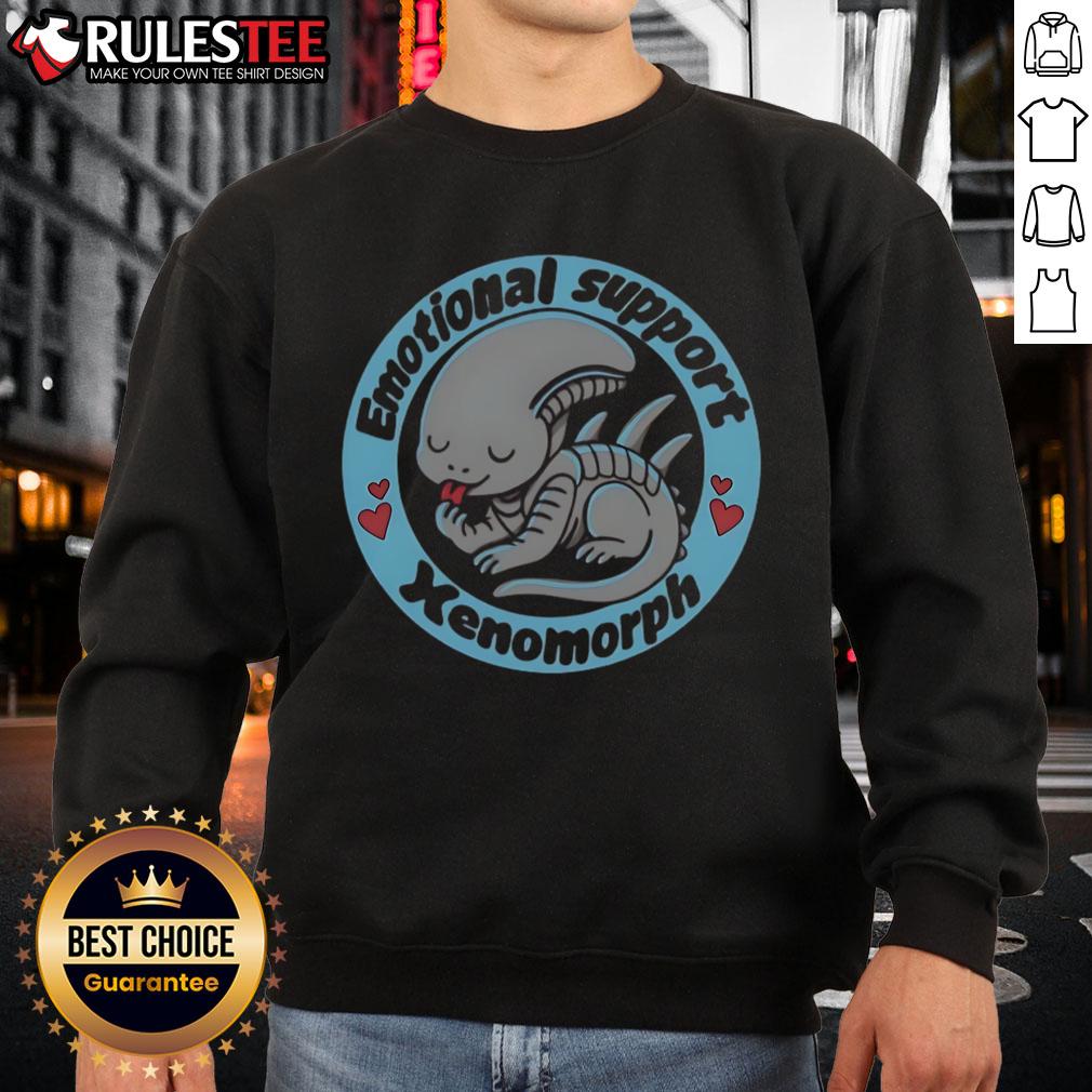 Cute Emotional Support Xenomorph Alien Predator T-Shirt - Image 5