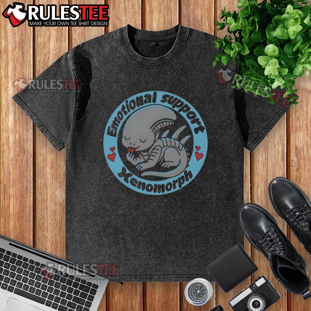 Cute Emotional Support Xenomorph Alien Predator T-Shirt - Image 6