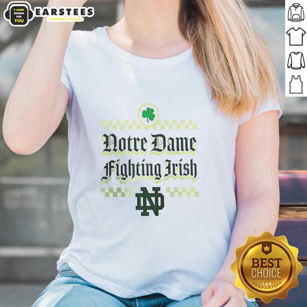 Pretty Notre Dame Fighting Irish St Patrick's Day T-Shirt - Image 3
