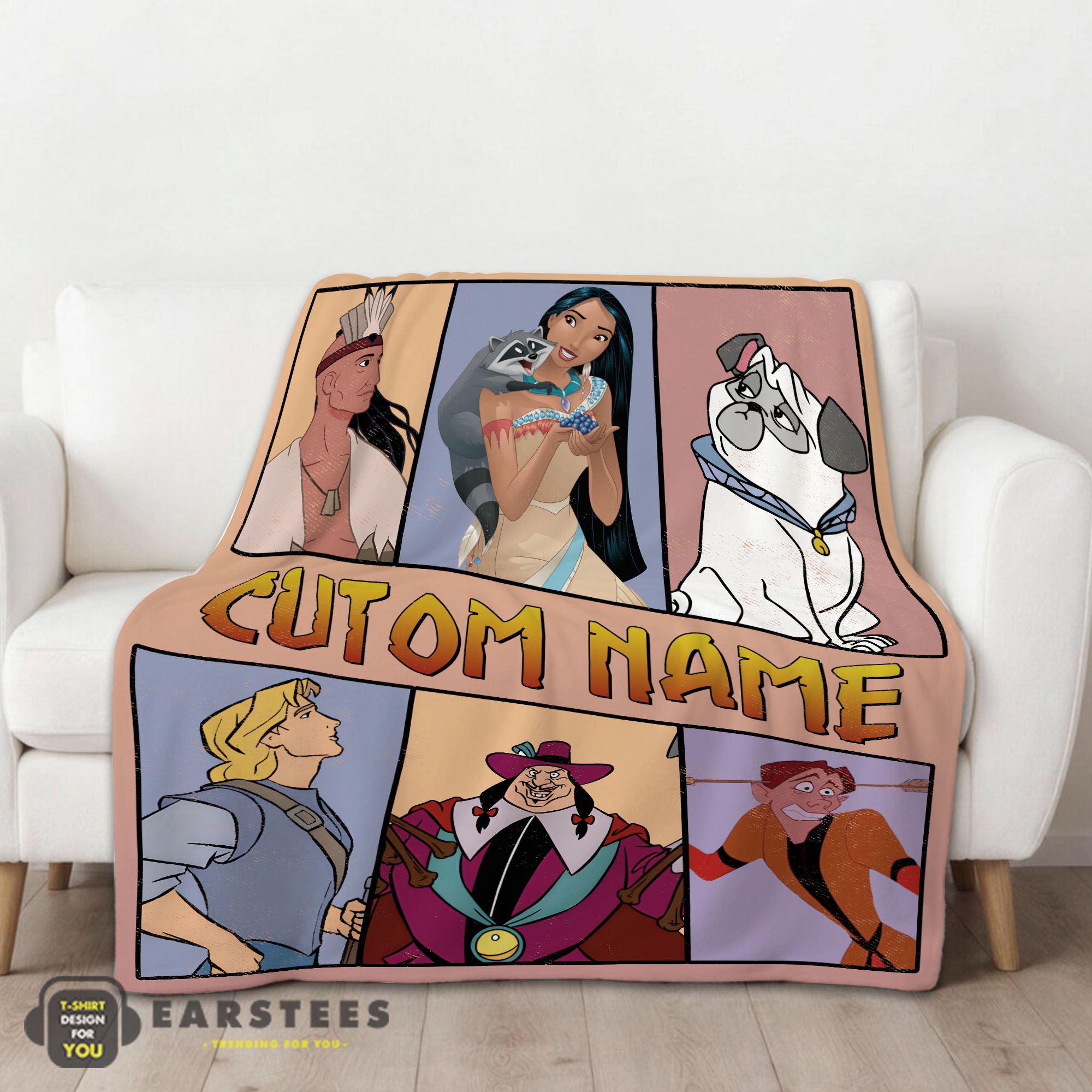 Good Disney Pocahontas Meeko Percy John Smith Blanket Fleece Customized Blanket - Image 2