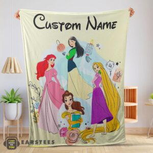 Good Disney Princess Ariel Mulan Rapunzel Belle Princess Blanket Fleece Customized Blanket