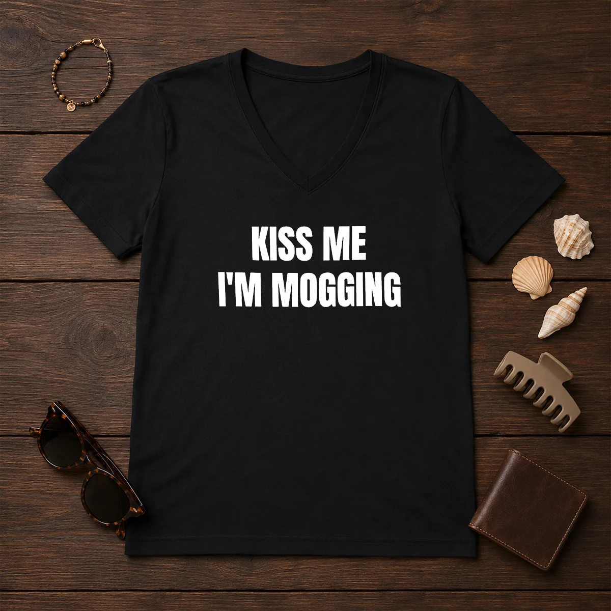 Hot Kiss Me I'M Mogging Looksmaxxing Meme Shirt - Image 2