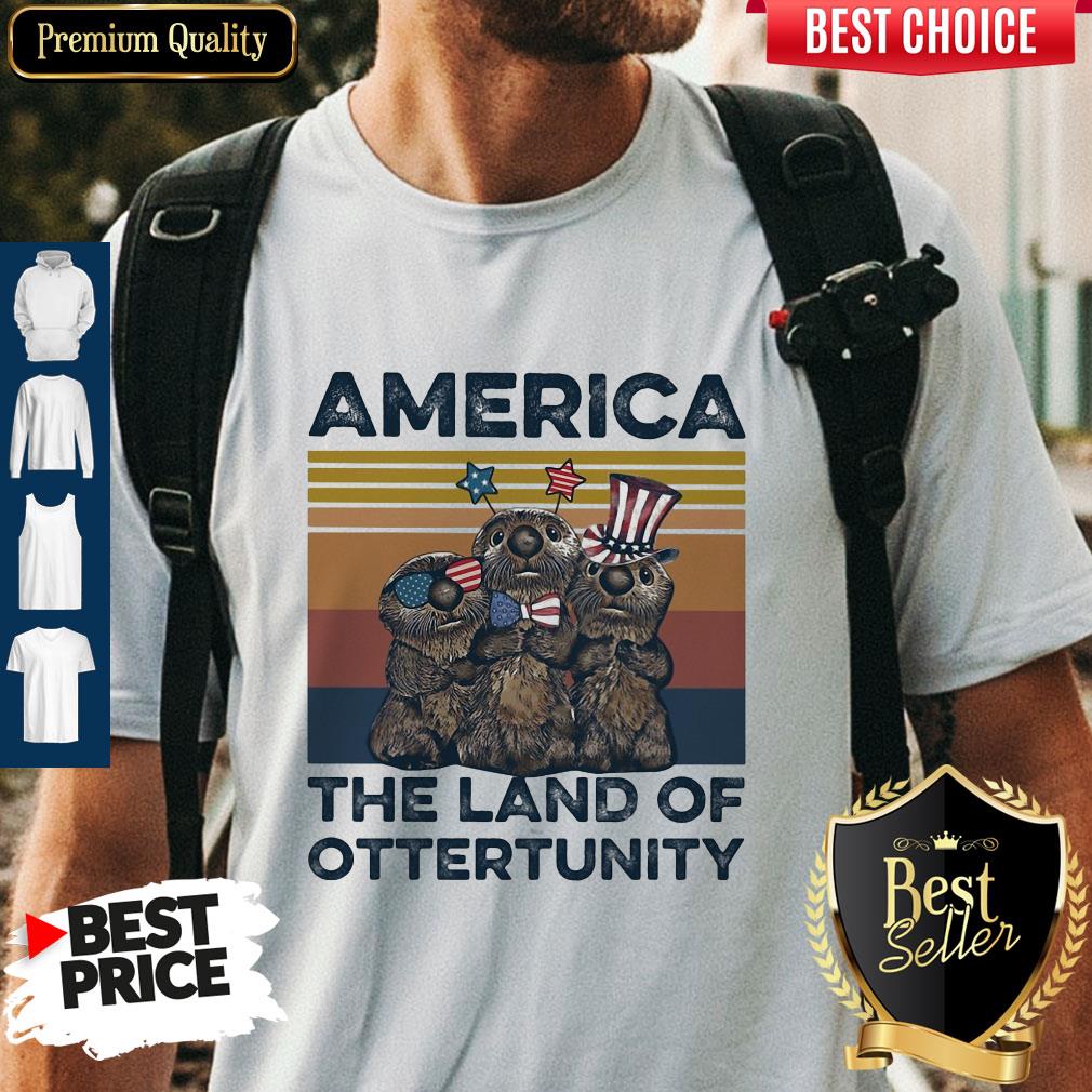 Pretty America The Land Of Otter Unity Independence Day Vintage Shirt