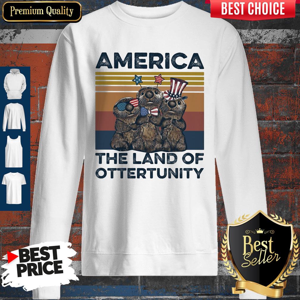 Pretty America The Land Of Otter Unity Independence Day Vintage Shirt - Image 5