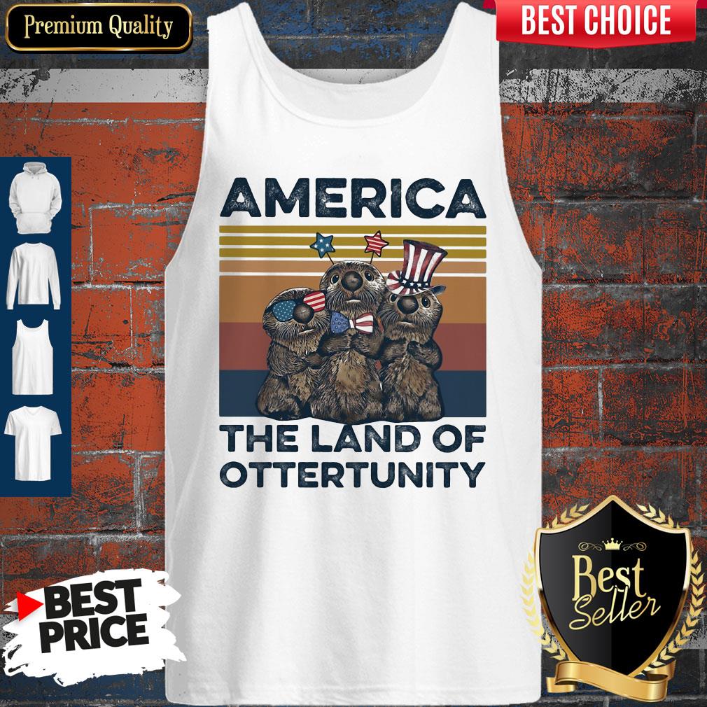 Pretty America The Land Of Otter Unity Independence Day Vintage Shirt - Image 4