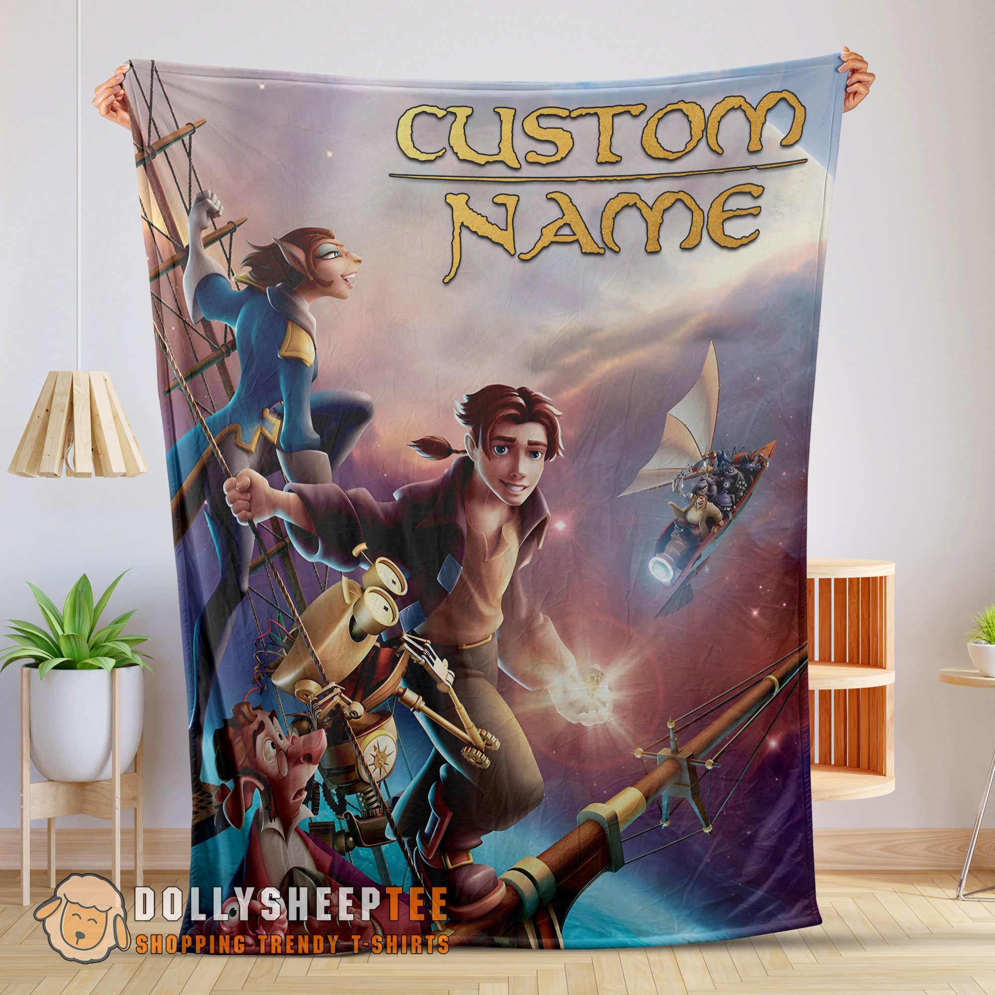 Perfect Happy Treasure Planet Movie Poster Blanket Fleece Customized Blanket