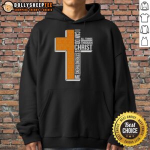 Alternative view of Good I Can Do All Things Through Christ Who Strengthens Me Tennessee Volunteers Football Cross T-Shirt