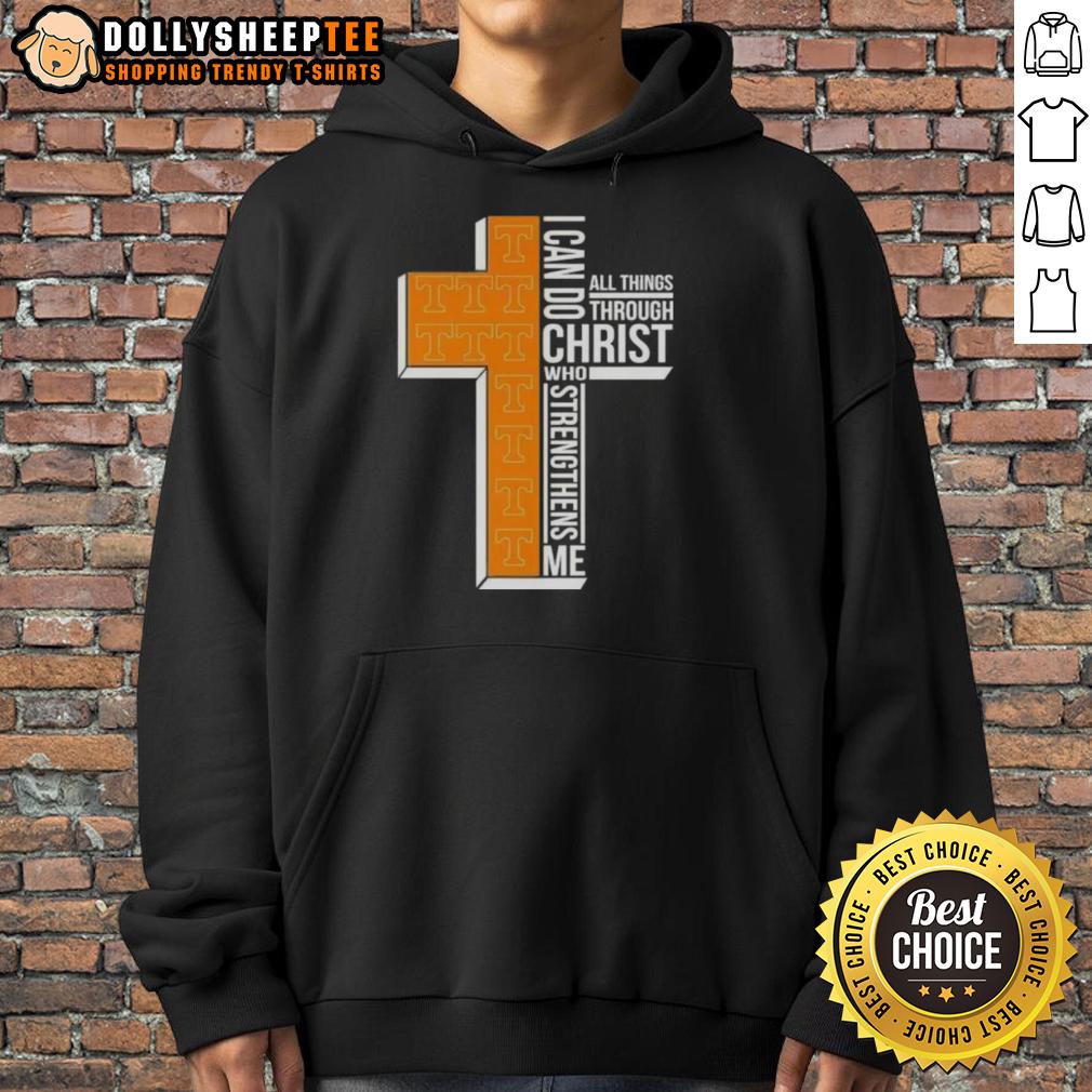 Good I Can Do All Things Through Christ Who Strengthens Me Tennessee Volunteers Football Cross T-Shirt - Image 2
