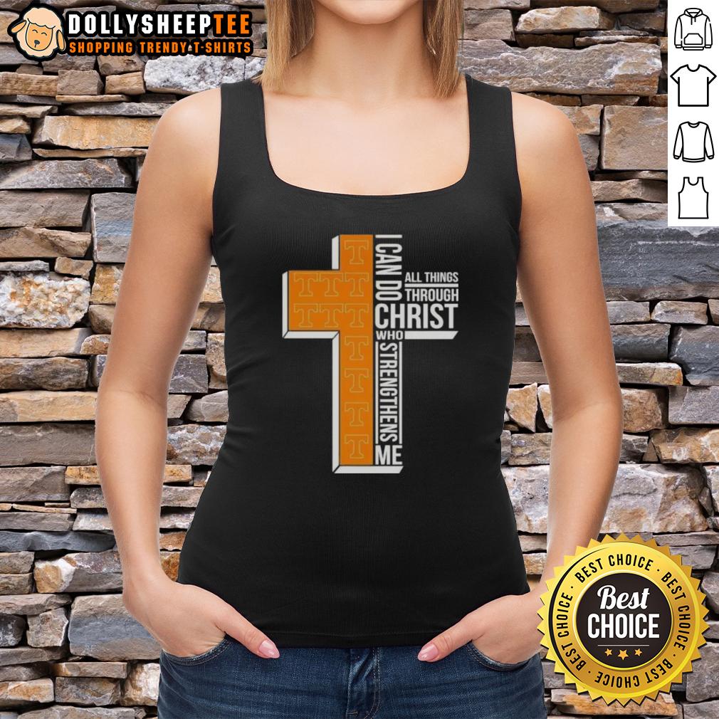 Good I Can Do All Things Through Christ Who Strengthens Me Tennessee Volunteers Football Cross T-Shirt - Image 4