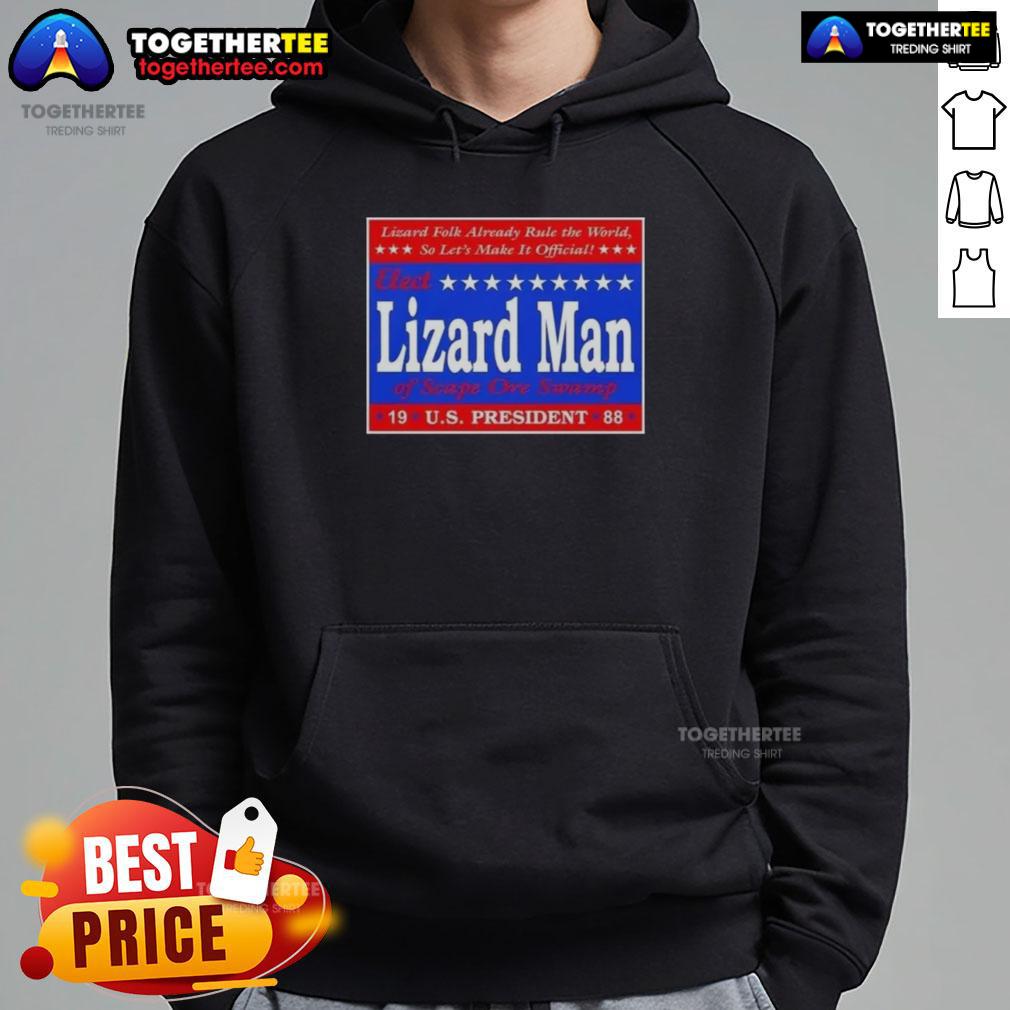 Good Vote Lizard Man Of Scape Ore Swamp Us President 1988 T-Shirt - Image 2