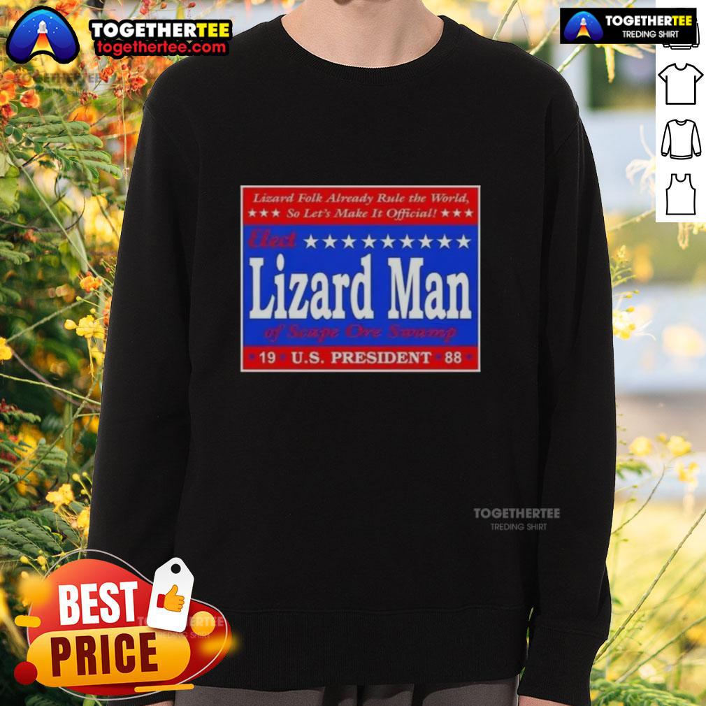 Good Vote Lizard Man Of Scape Ore Swamp Us President 1988 T-Shirt - Image 5