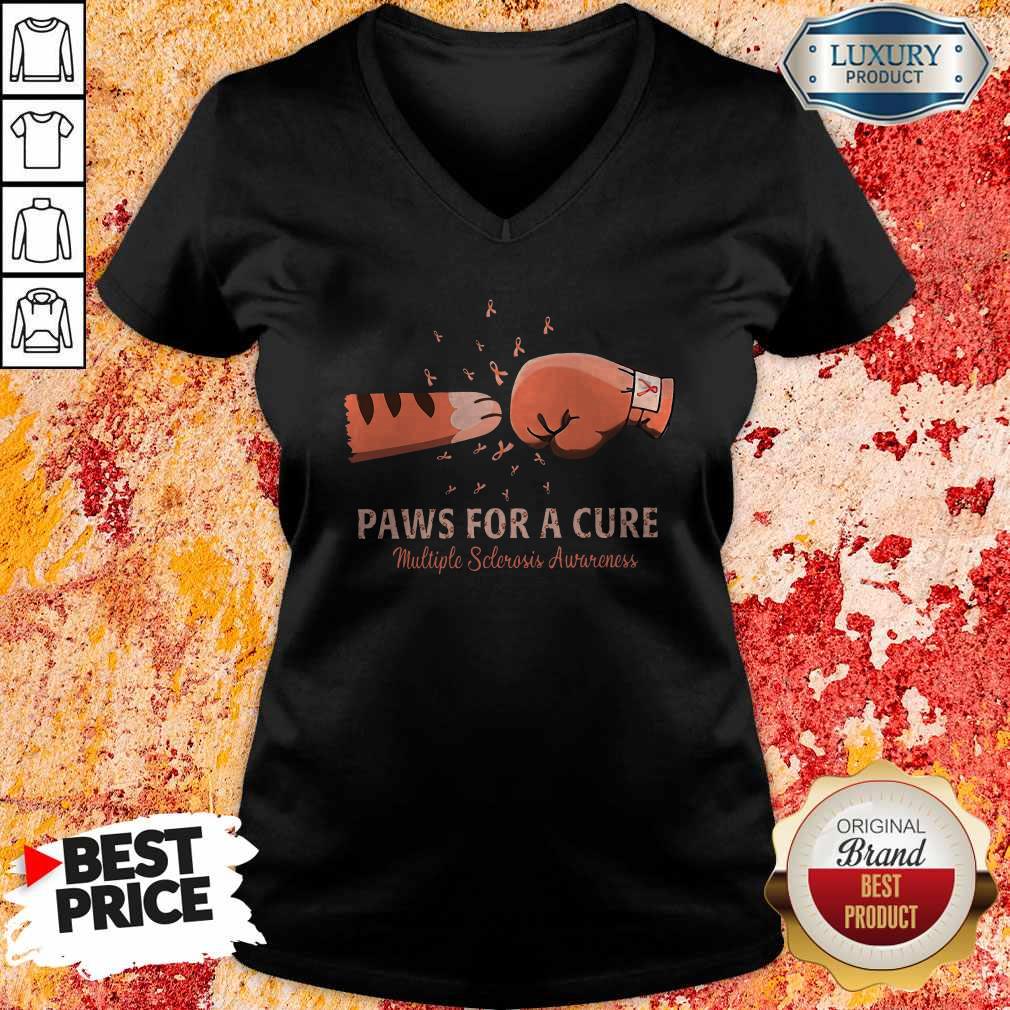 Pretty Paws For A Cure Multiple Sclerosis Awareness Shirt - Image 2