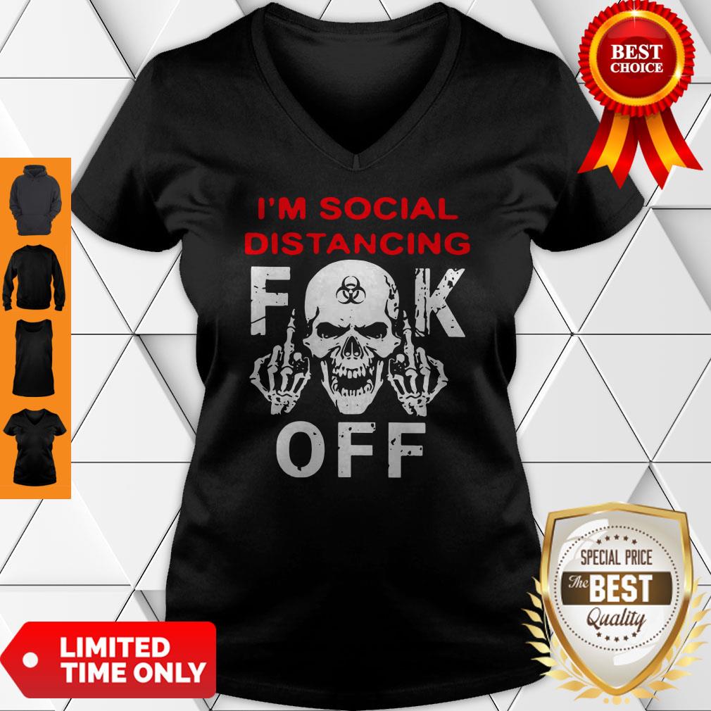 Official I'm Social Distancing Skull Fuck Off Shirt - Image 5