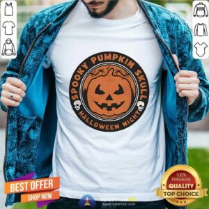 Original Spooky Pumpkin Skull For Halloween Night T-Shirt