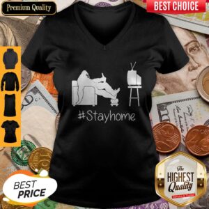 Alternative view of Bigfoot Watching Tv Stay Home Shirt