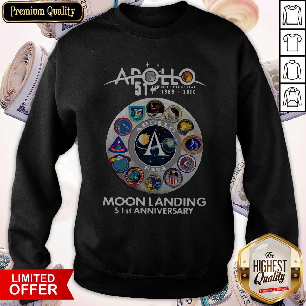 Official Apollo 51 1969-2020 Moon Landing 51st Anniversary Shirt - Image 2
