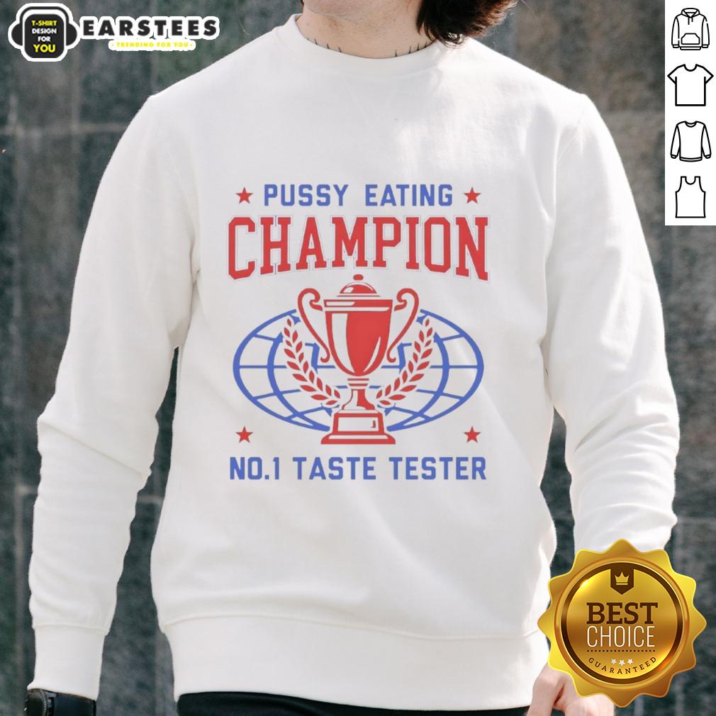 Funny Pussy Eating Champion No1 Taste Tester Trophy T-Shirt - Image 5