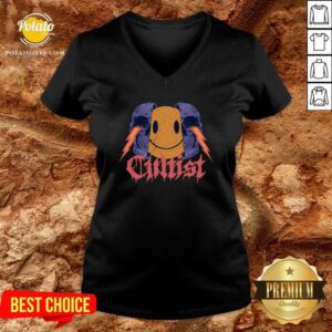 Alternative view of Cultist Shock Smile Emoji In Skull T-shirt