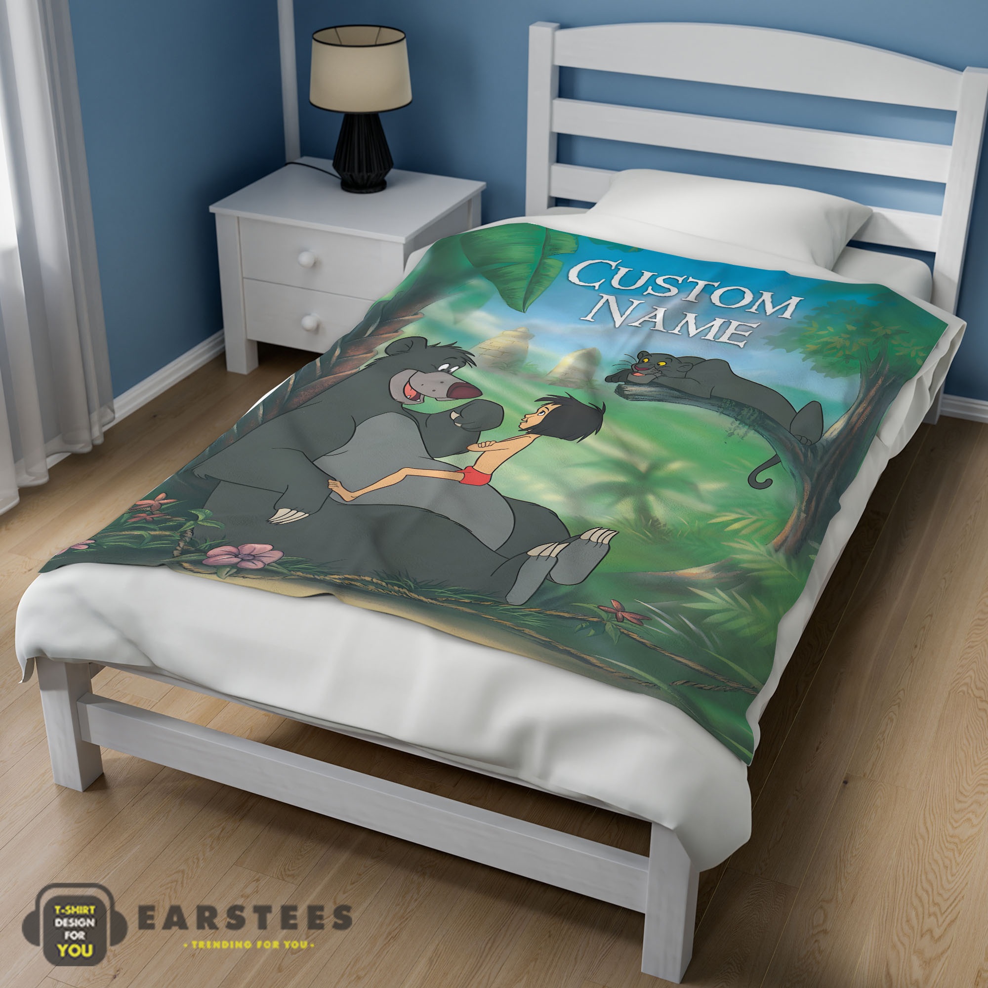 Good Disney Cartoon JungleBook Tapestry Blanket Fleece Customized Blanket - Image 3