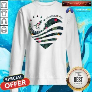 Alternative view of Mamasaurus Flower Heart Mothers Day Shirt