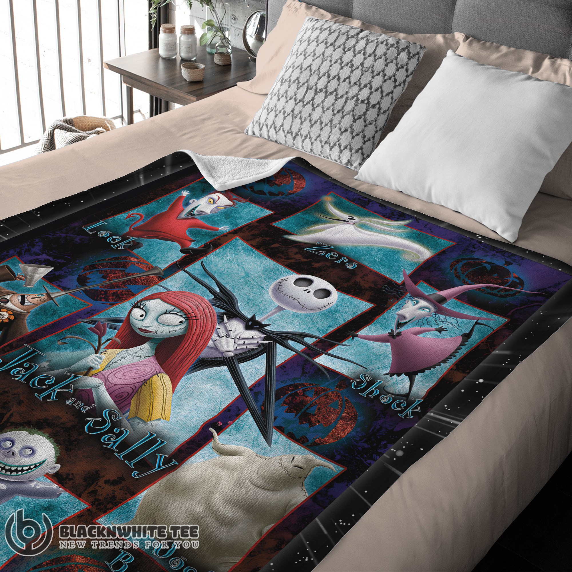 Official Premium The Nightmare Before Christmas Jack Skellington Family Halloween Customized Blanket - Image 3