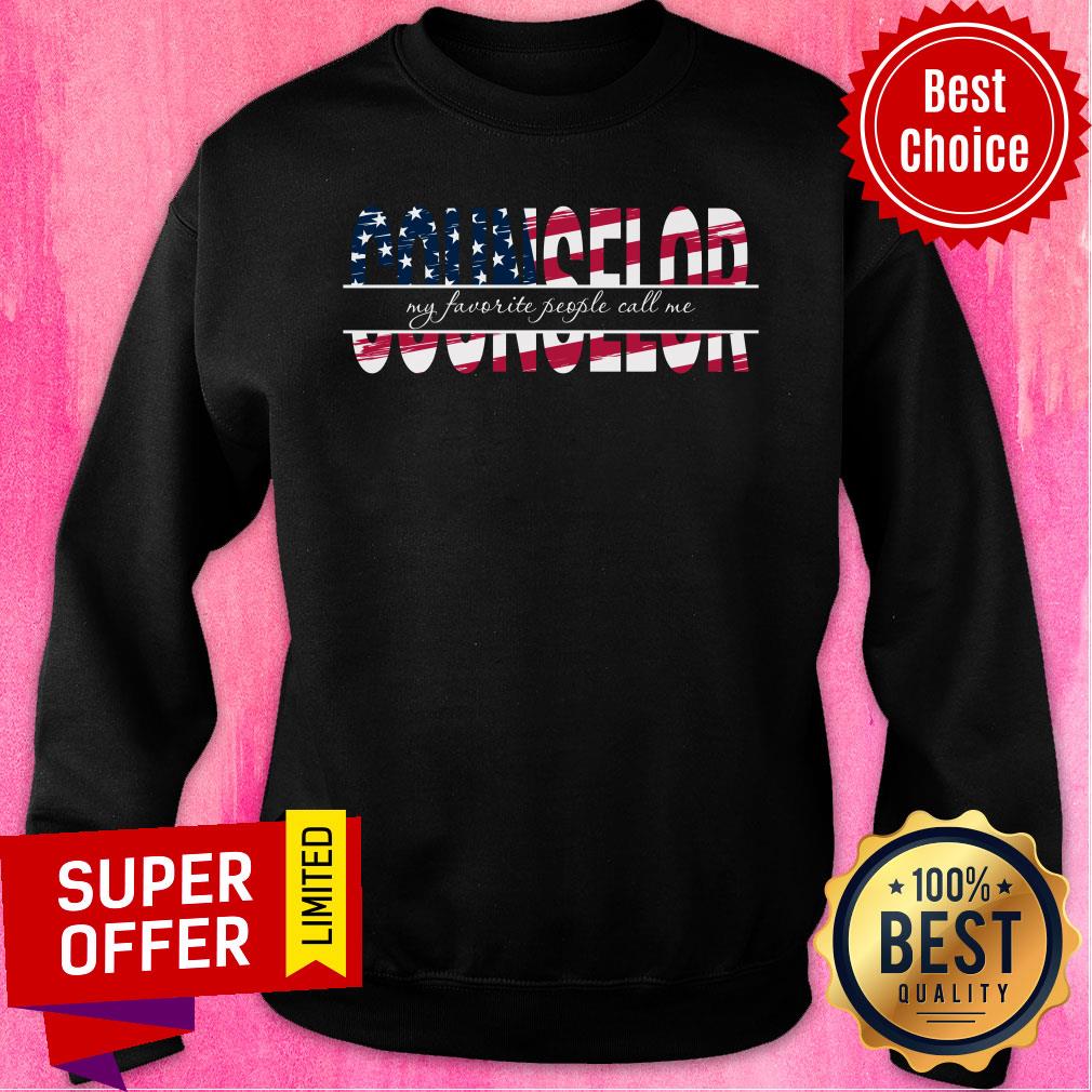 Counselor My Favorite People Call Me USA Flag Shirt - Image 3