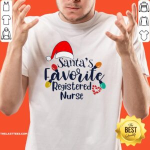 Cute Santa’s Favorite Registered Nurse Christmas Shirt