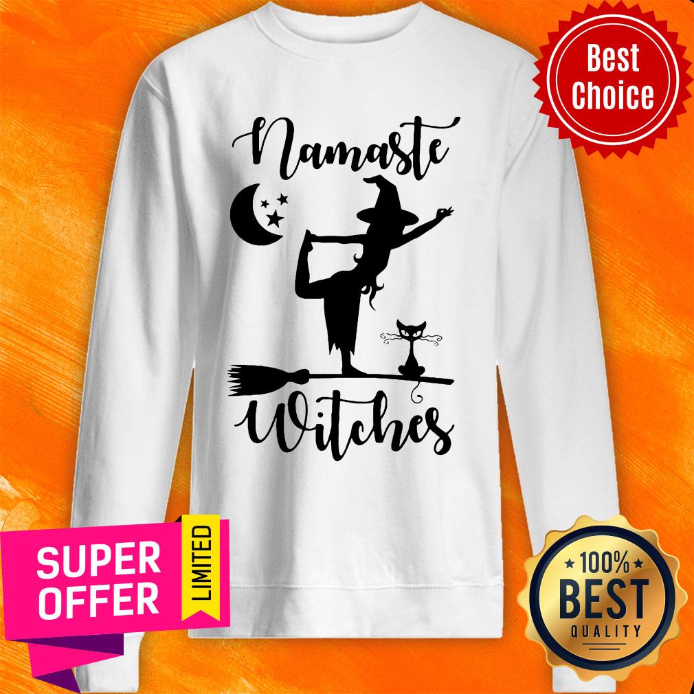 Namaste Witches Cat Halloween Shirt - Image 5