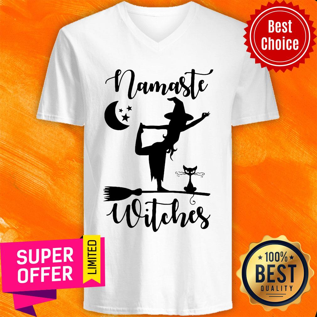 Namaste Witches Cat Halloween Shirt - Image 3