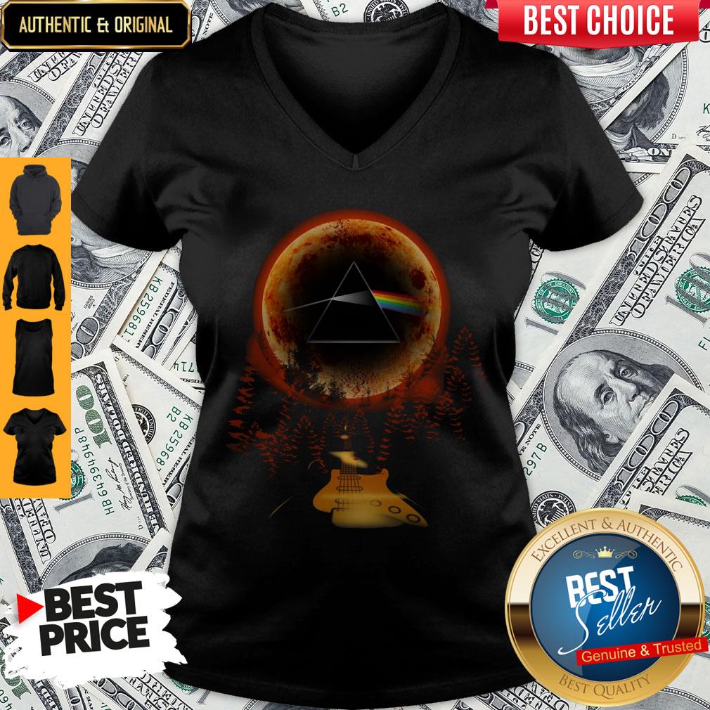 Top Dark Side Of Moon Pink Floyd Guitar Shirt - Image 2